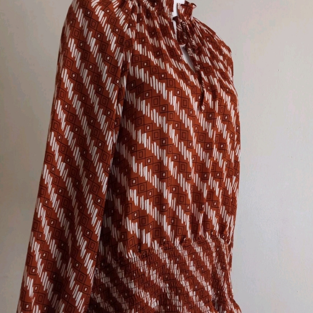 Worthington Size PS Womens Split Tie Neck Long Sleeve Blouse NWT $25 - Picture 8 of 13